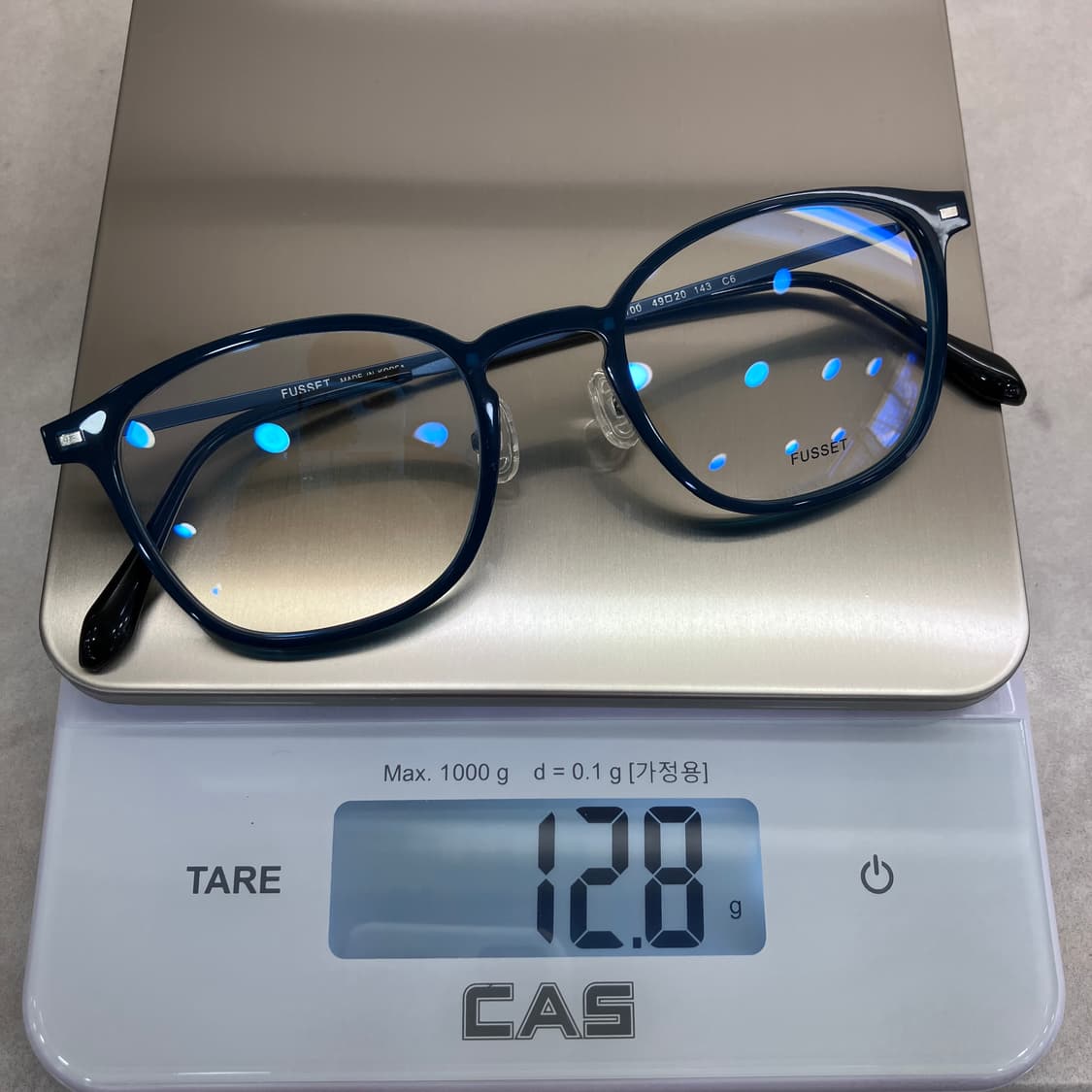 C62 FUSSET 블루 웰링턴 콤비 뿔테 안경 상품이미지8