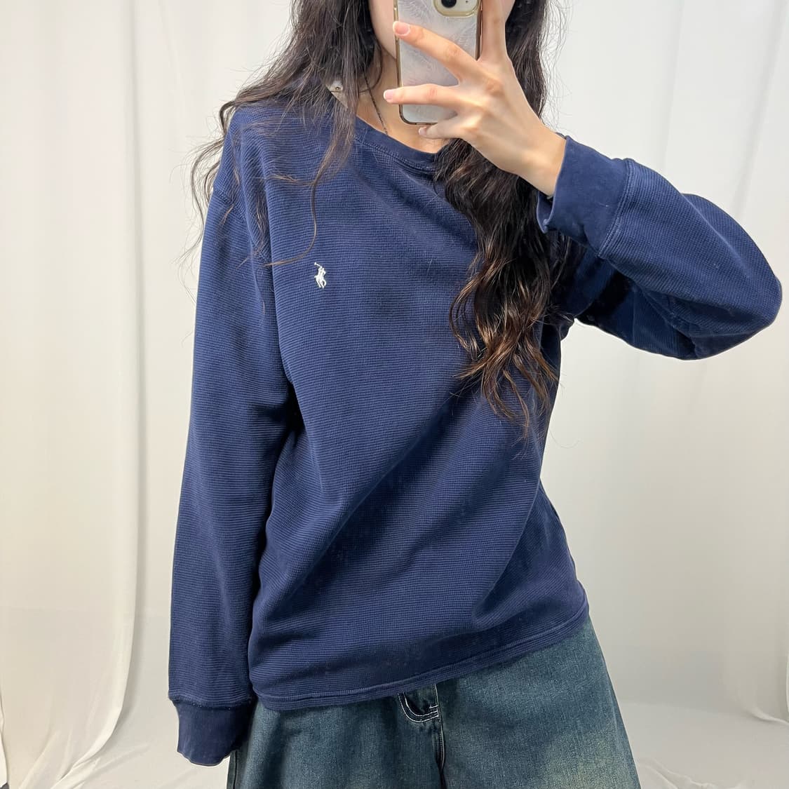 Polo navy waffle tee 상품이미지3