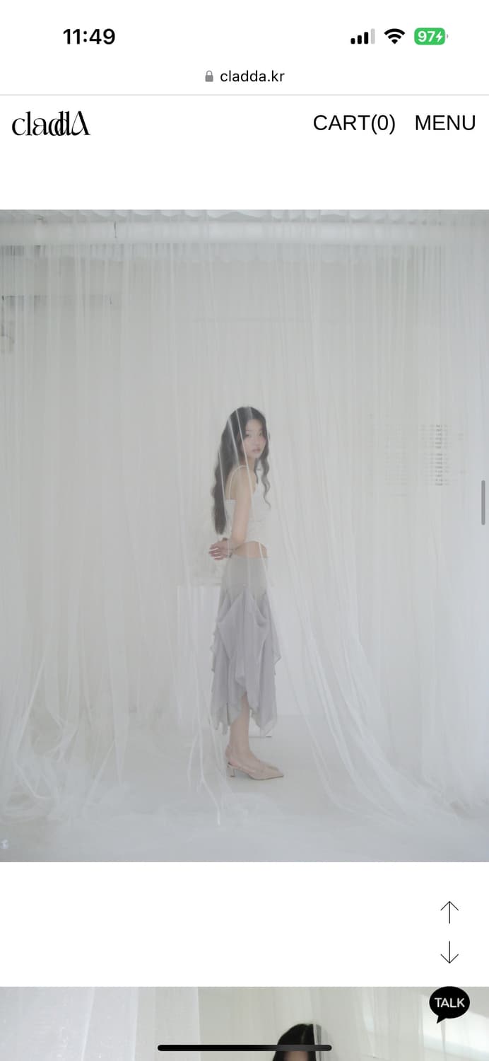 [CLaddA] chiffon flutter skirt, grayish 상품이미지4