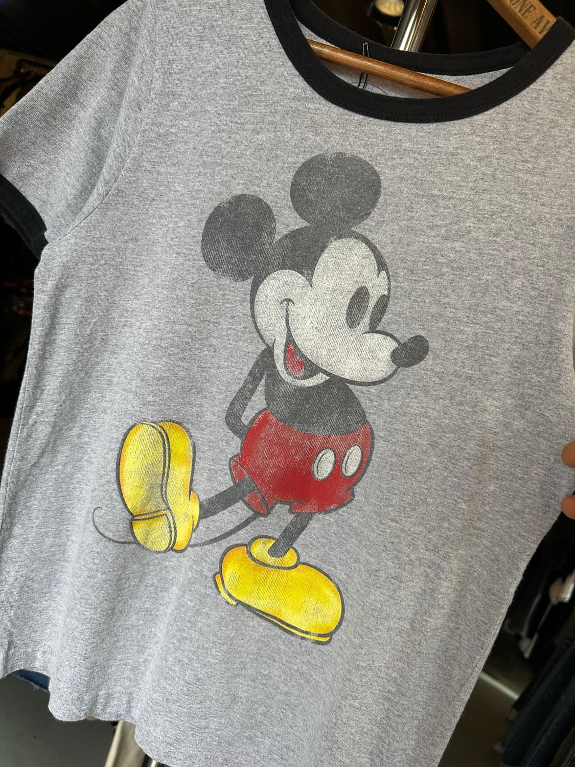 디즈니 미키마우스 프린팅 링거 티셔츠 상품이미지3