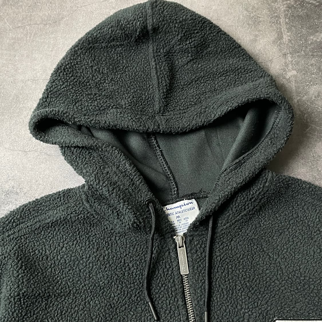 CHAMPION 챔피온 빈티지 블랙 하프집업 후리스 후드티 A00494 상품이미지2