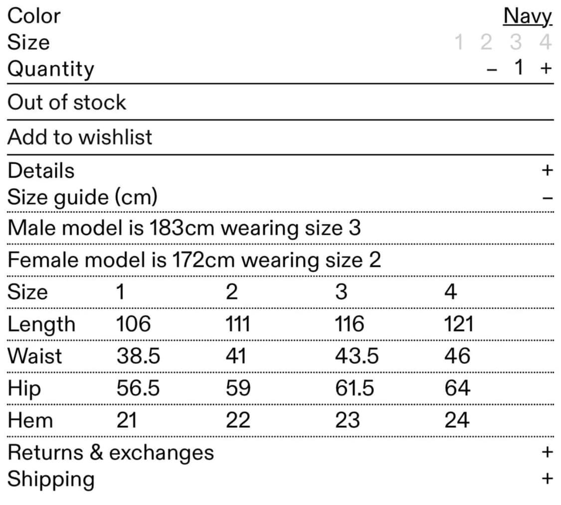 혜인서 hyeinseo 카고 팬츠 네이비 상품이미지5