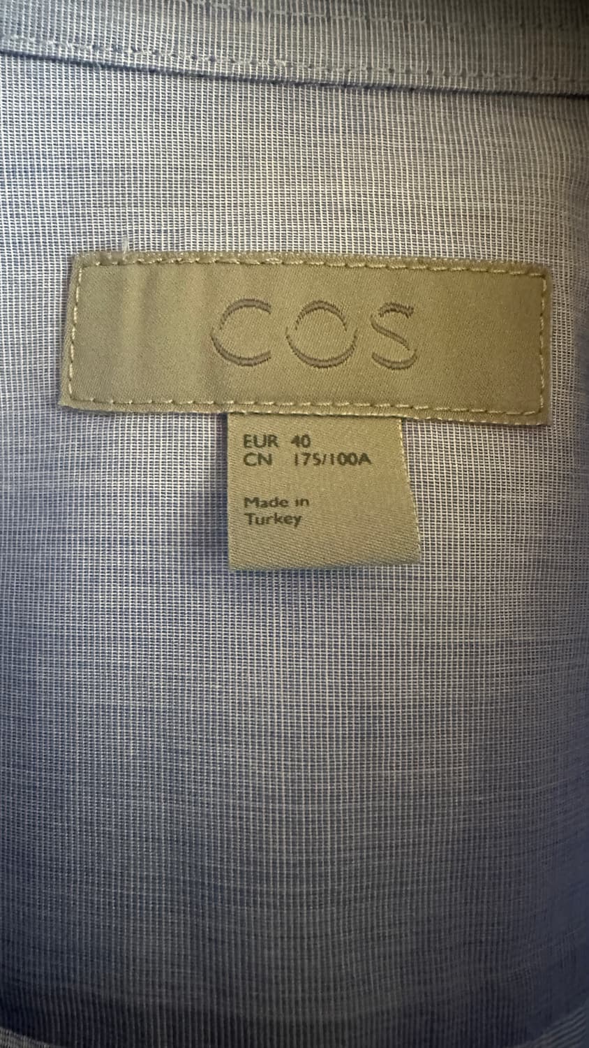 COS 코튼 샴브레이 남성 하늘색 셔츠 (EU 40) 상품이미지2