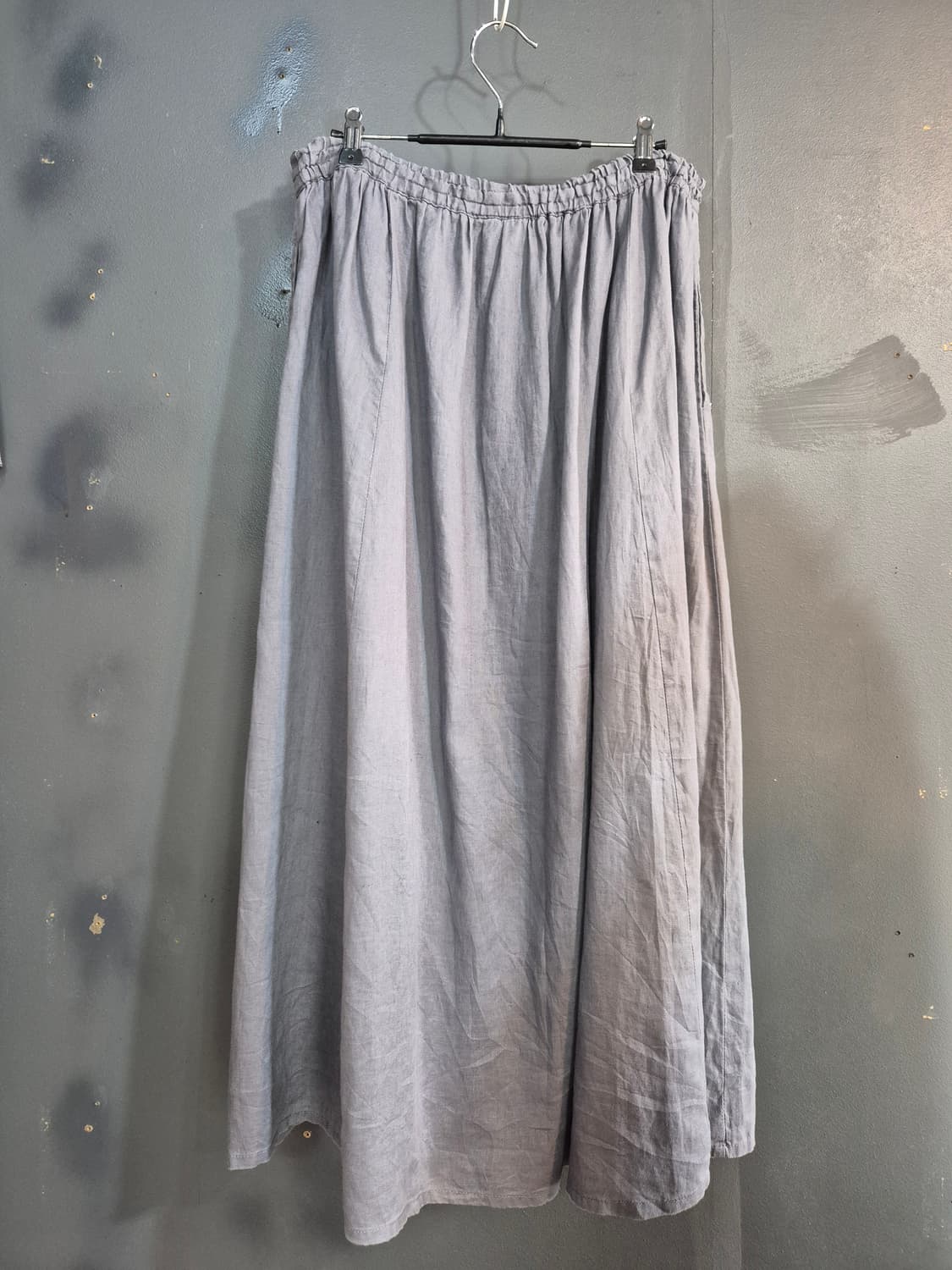 린넨 소재 그레이 롱 치마 스커트 XL 상품이미지2