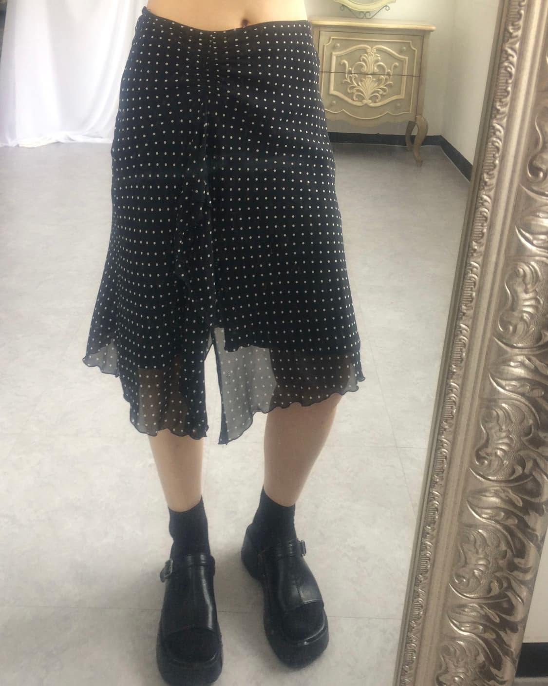 Dot pattern frill midi skirt 상품이미지8