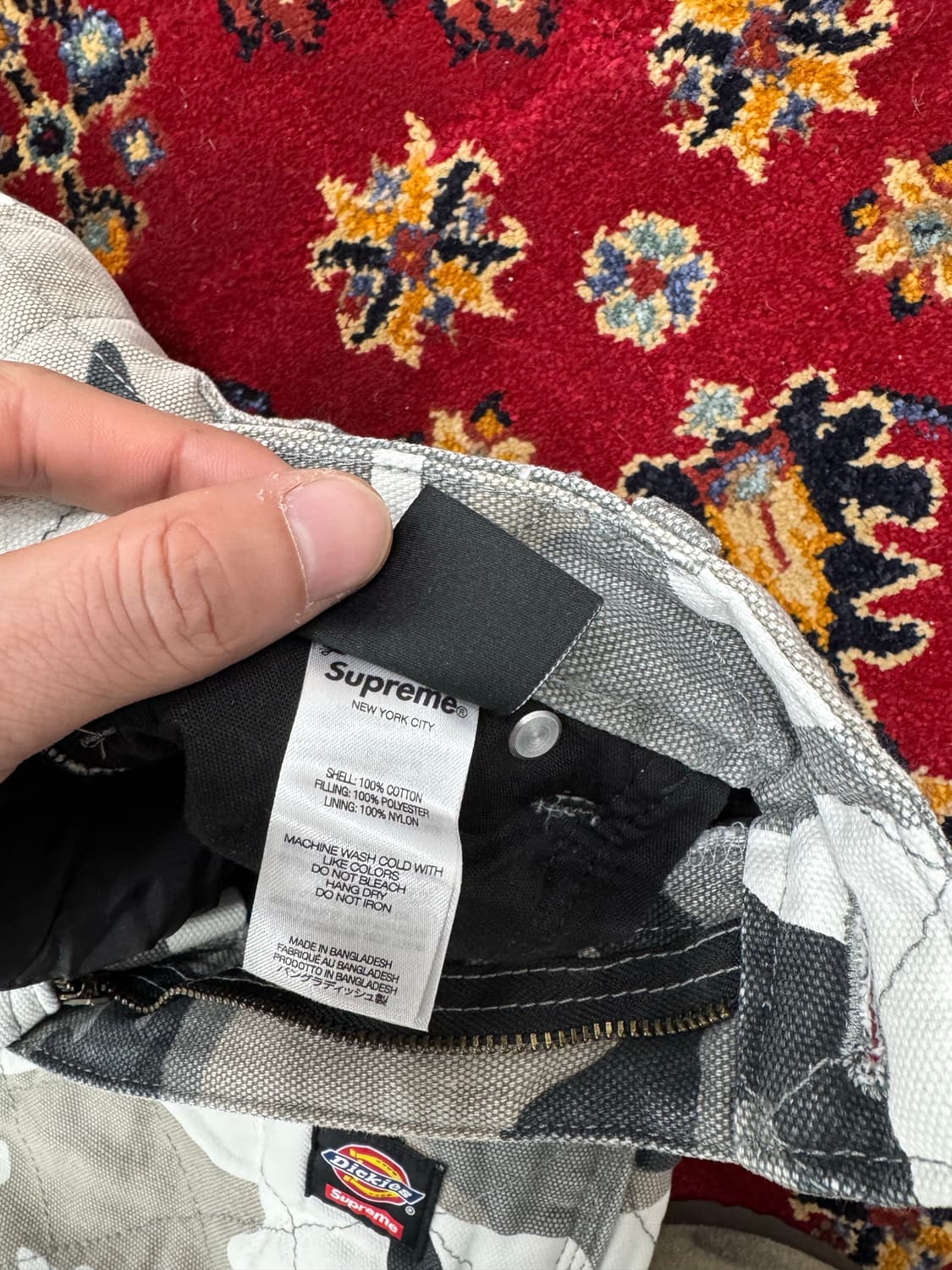 슈프림 X 디키즈 퀄티드 더블 니 페인터 팬츠 그레이 카모 - 21FW  상품이미지9