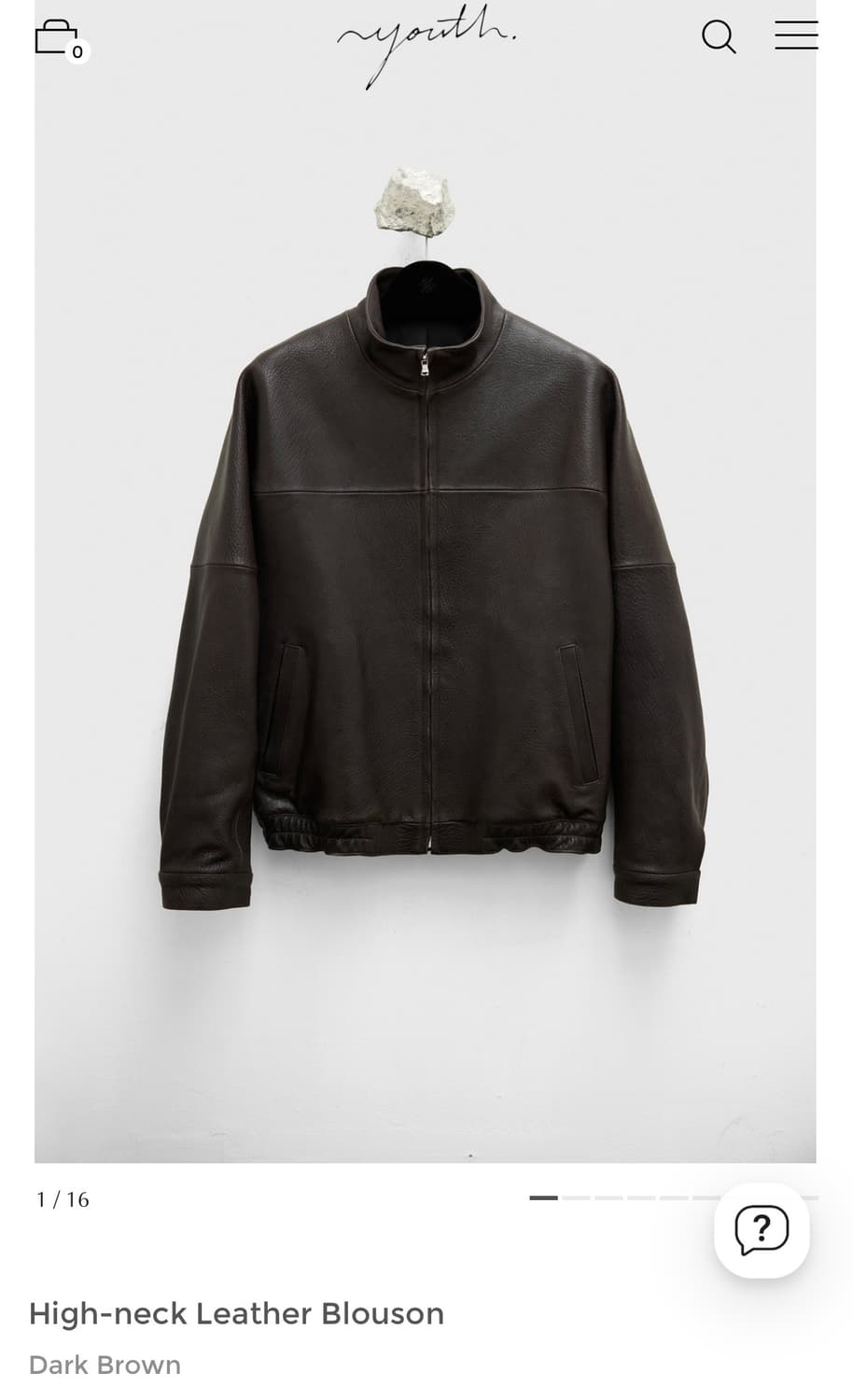 유스 youth 하이넥 레더 블루종 구매 상품이미지1