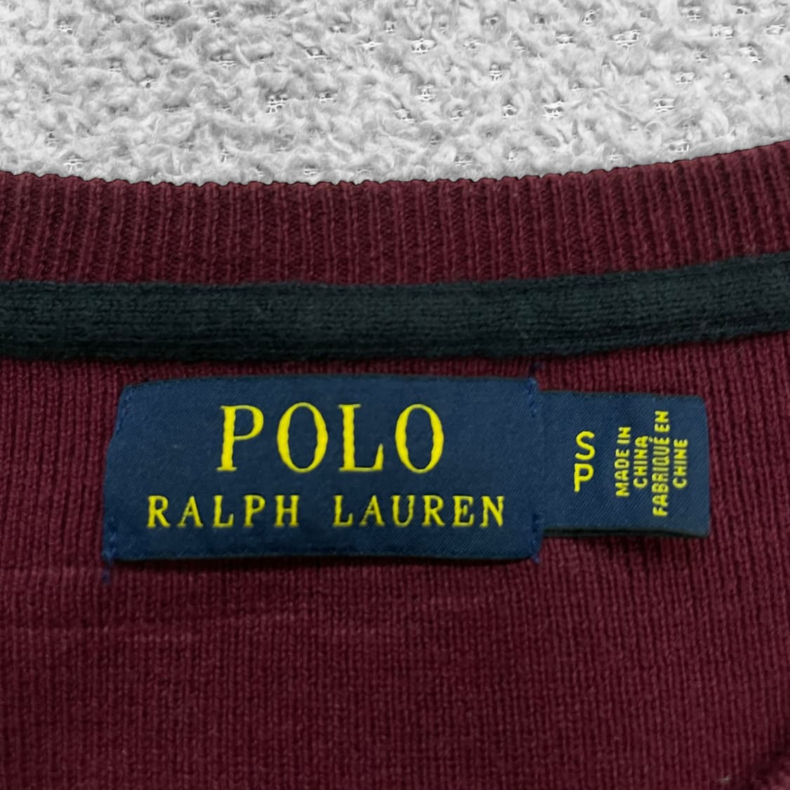 폴로 랄프로렌 아치 로고 크루넥 니트 버건디 상품이미지3