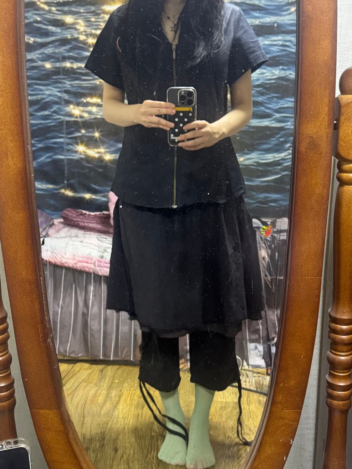 할리 데이비슨 반팔 집업 상품이미지3