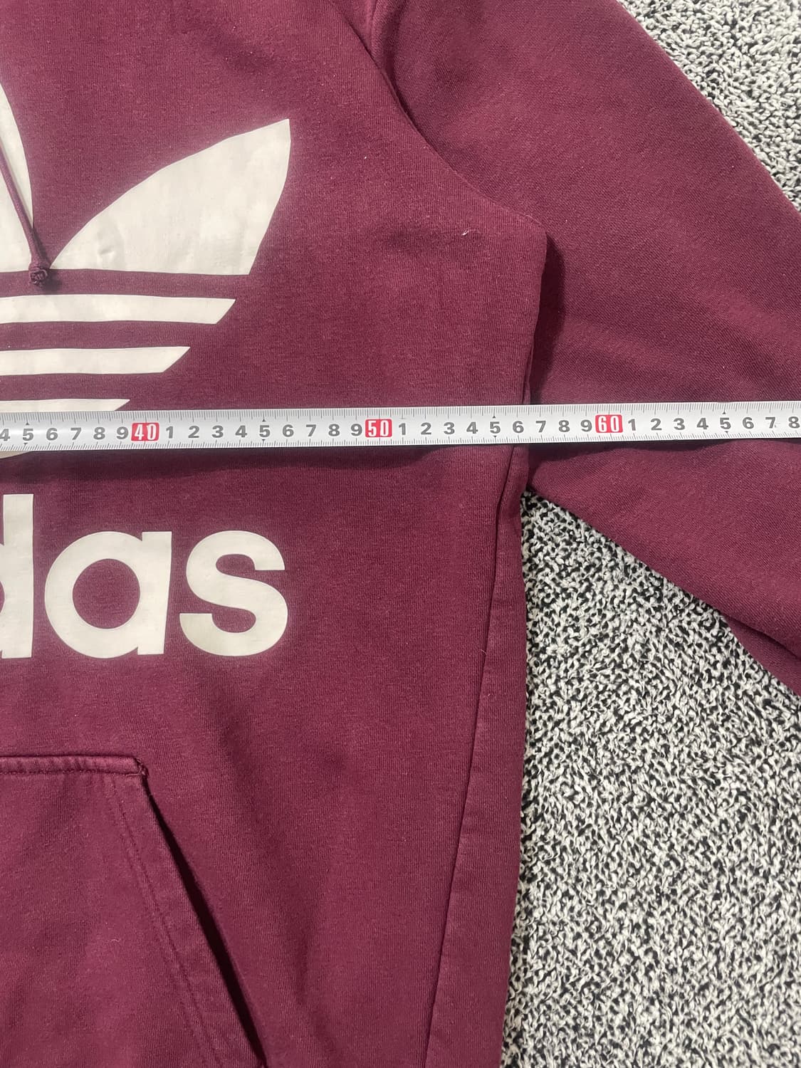 빈티지9. 아디다스 버건디 후드티 후디 빅로고 트레포일 기모 스웻 상품이미지5