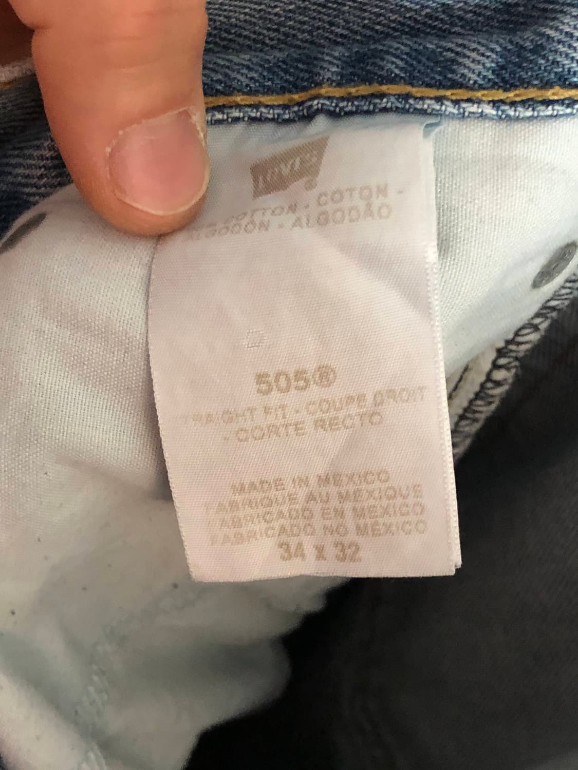리바이스 빈티지 505 34x32 연청 일자 데님 상품이미지5