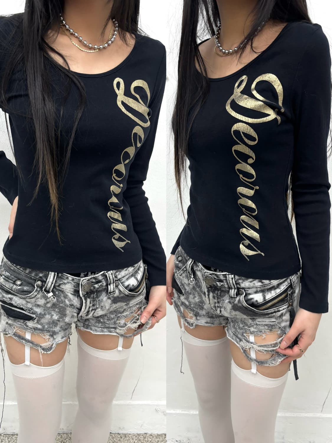 00s mood cursive lettering slim long sle 상품이미지1