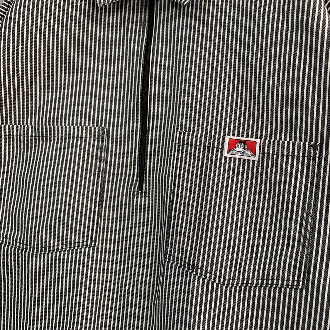 M 벤 데이비스 스트라이프 반집업 더블 포켓 반팔 셔츠 상품이미지4