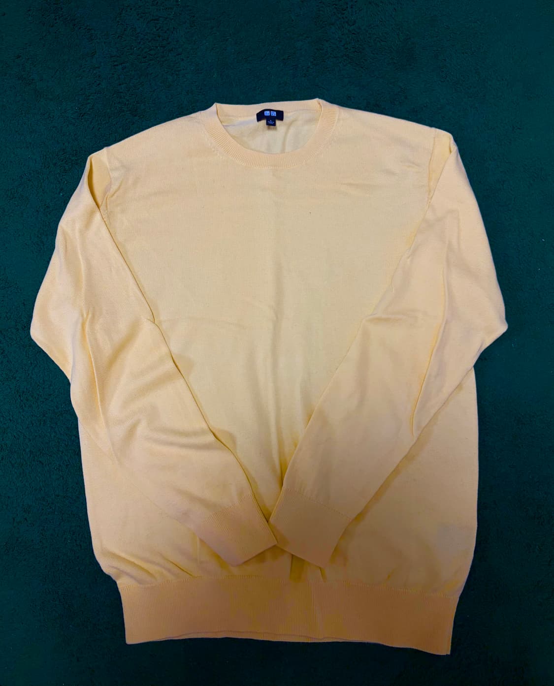 새상품급 L) 유니클로 코튼니트 옐로우 상품이미지1