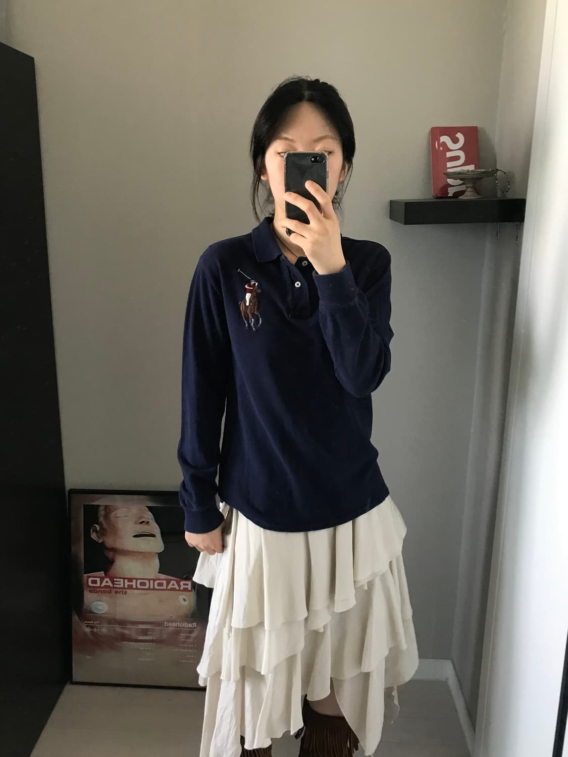 폴로 랄프로렌 빅 포니 로고 네이비 긴팔 카라티 상품이미지4