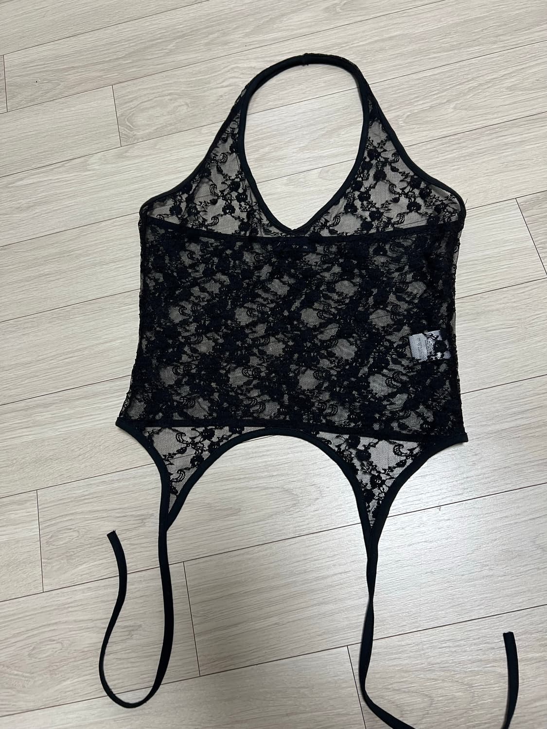 플리즈노팔로우 가터 레이스 홀터 탑 Lua Garter Lace Halt 상품이미지2