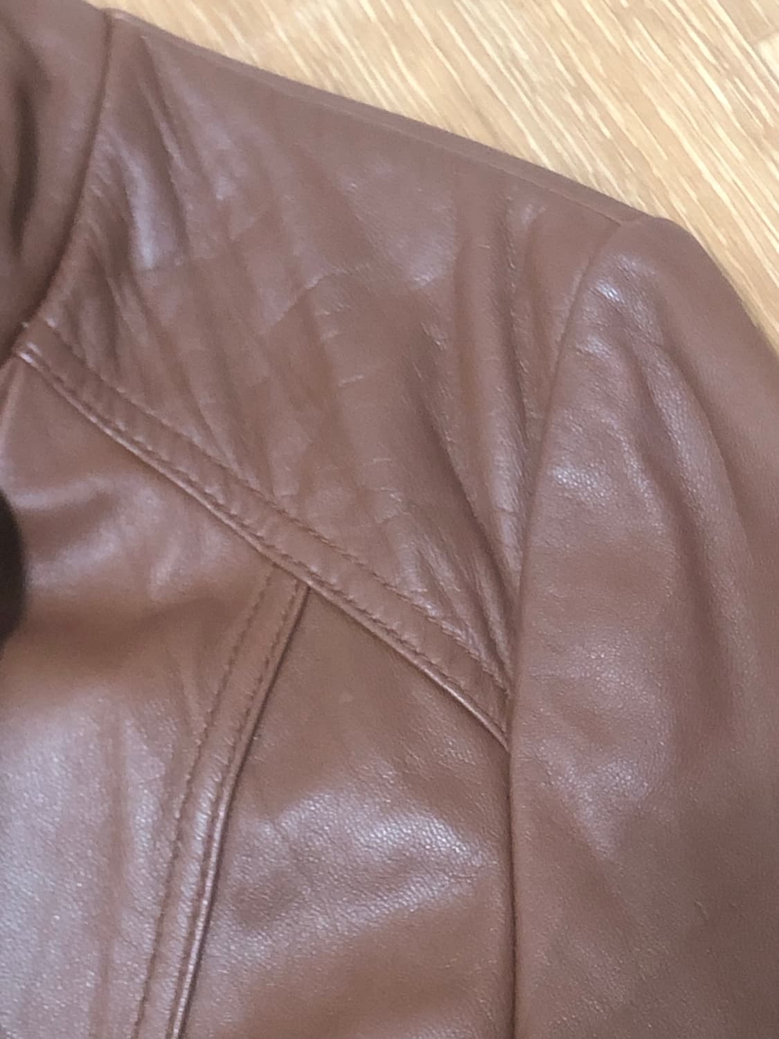 NAF NAF 나프나프 브라운 양가죽 레더 자켓 S~M 상품이미지8