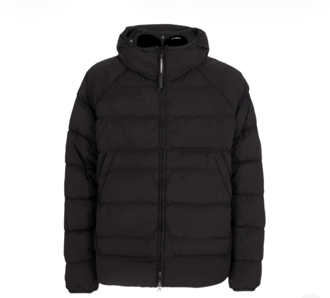 C.P. 컴퍼니 에코 크롬 R 후드 다운 고글 자켓 블랙  상품이미지1