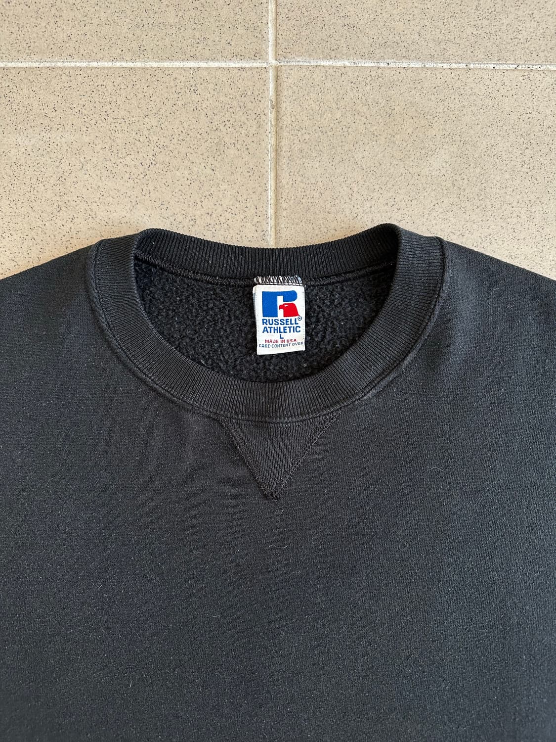90s 빈티지 러셀 스웻셔츠 블랙 L USA 상품이미지6