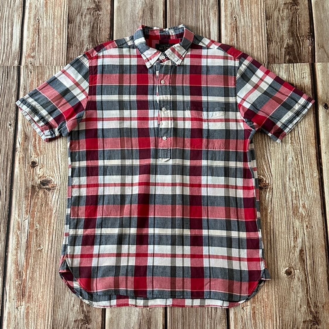 BEAMS+ 빔즈플러스 풀오버 버튼 다운 마드라스 체크 셔츠 L 사이즈 상품이미지1