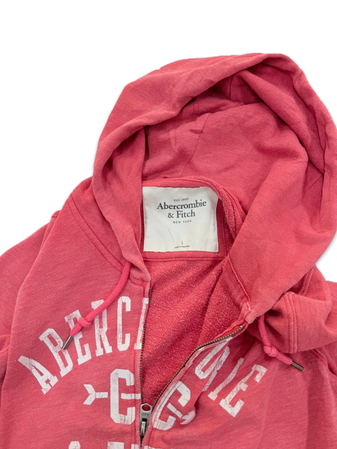 빈티지 Abercrombie 오랜지핑크 레터링 후드집업 상품이미지4
