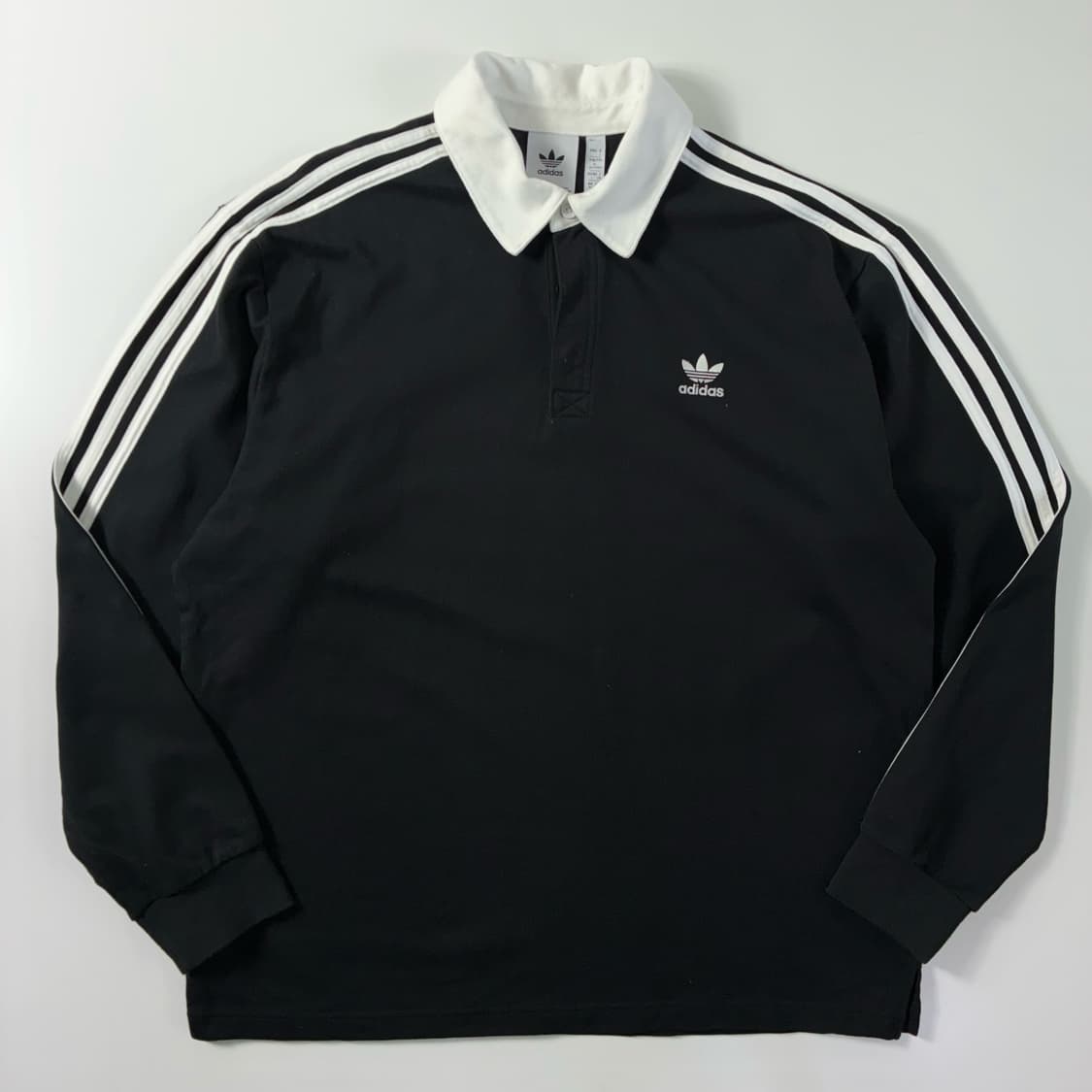 Adidas  아디다스 코튼 파이어버드 블랙 럭비 폴로셔츠  상품이미지1