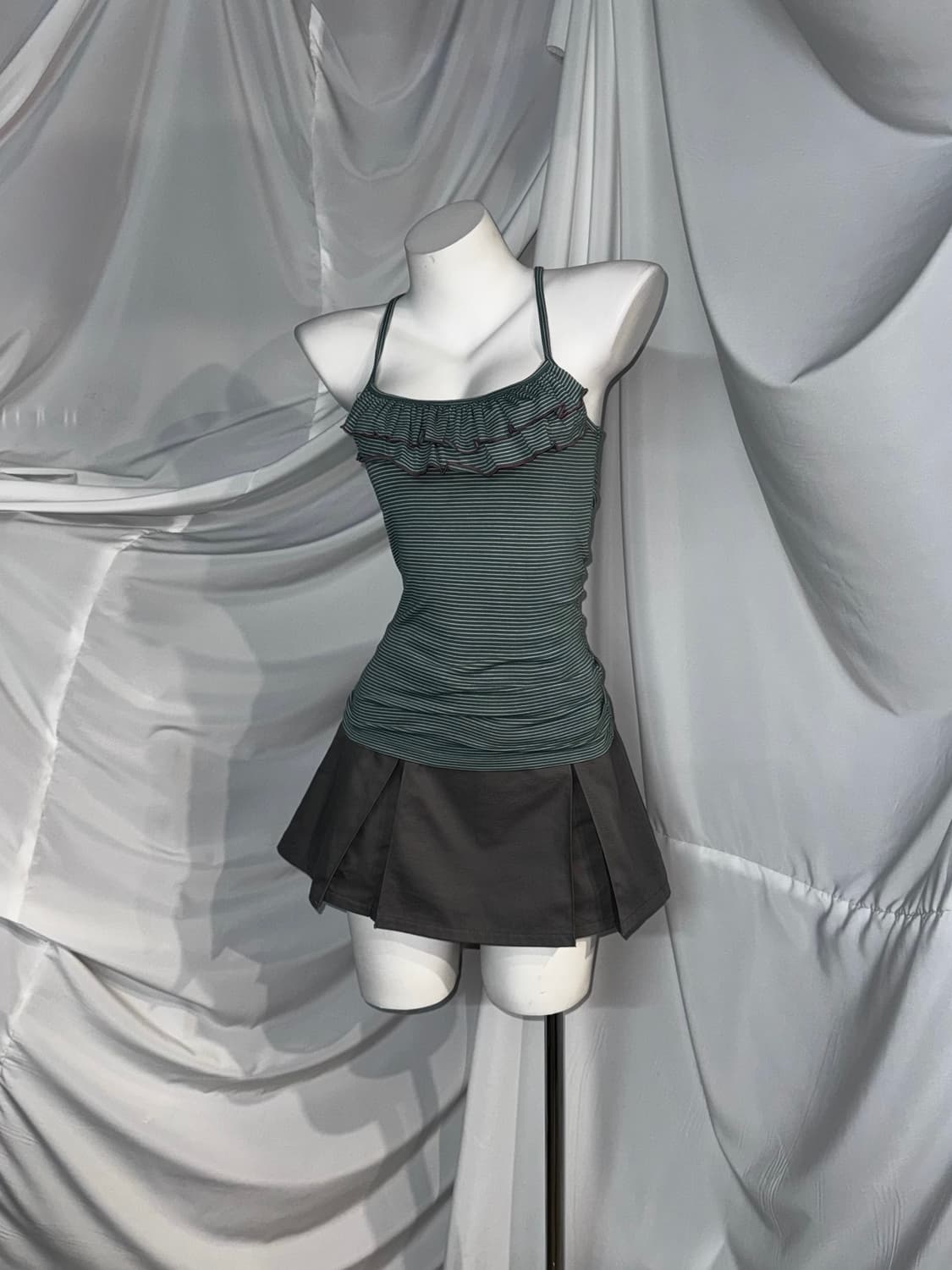 민트 레오파드 데일리 미쿠프레피 코디세트 상품이미지3