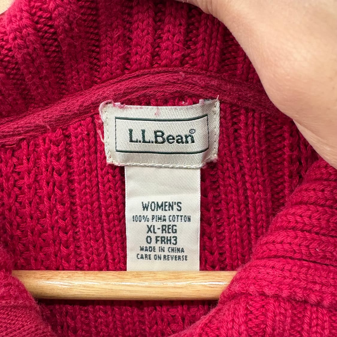 L.L.Bean 엘엘빈 레드 니트 가디건 여/XL 상품이미지6