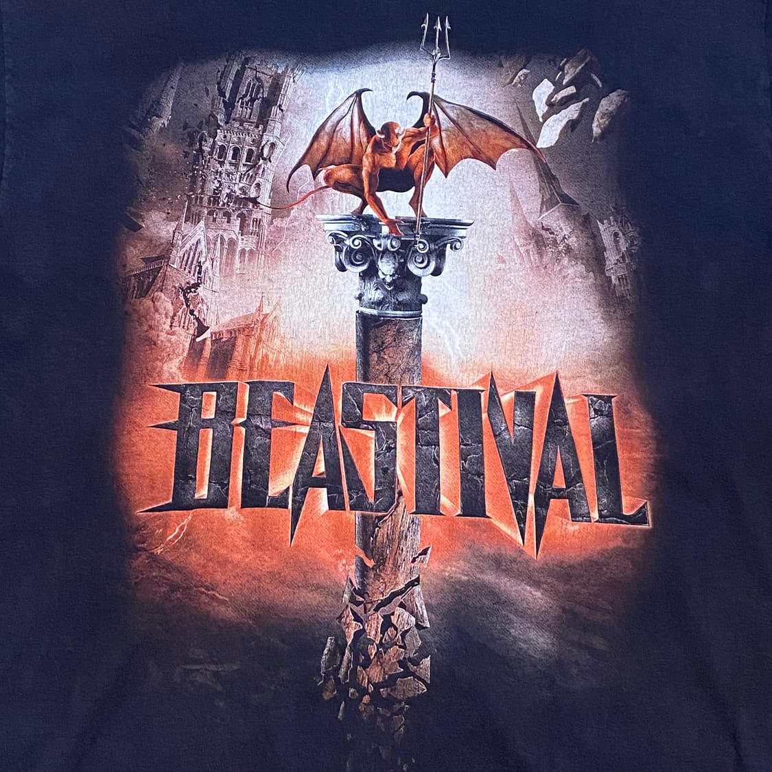 미국 빈티지 레어 비스티벌 BEASTIVAL 공식투어티 락티셔츠 반팔티 상품이미지3