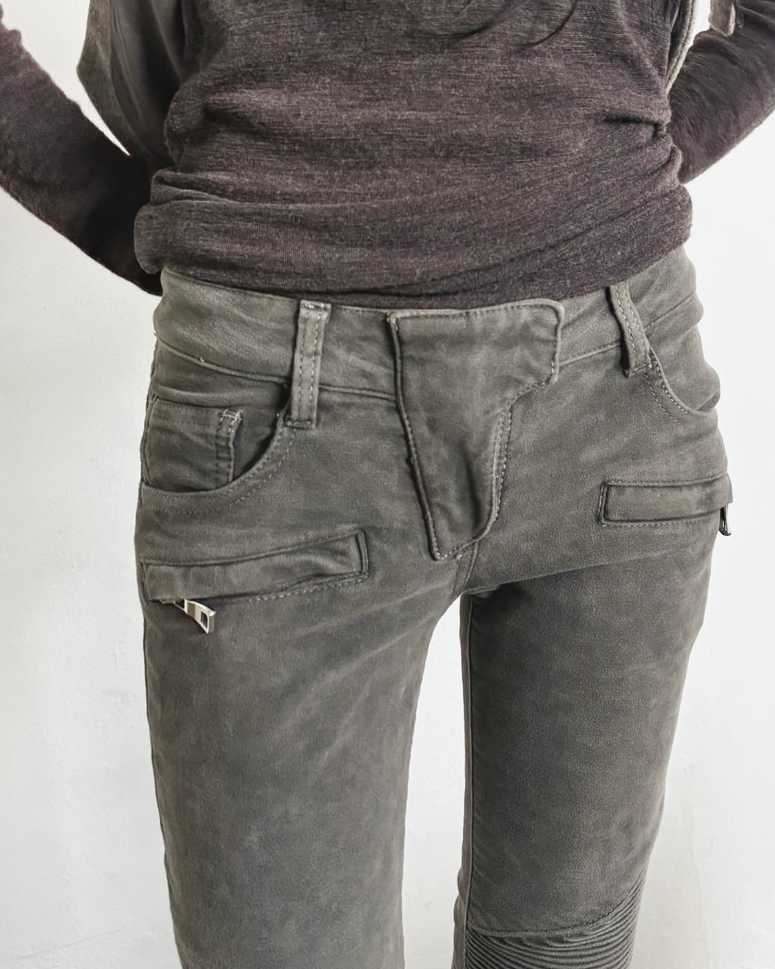 발망 소프트코튼 더스트카키 바이커진 상품이미지3