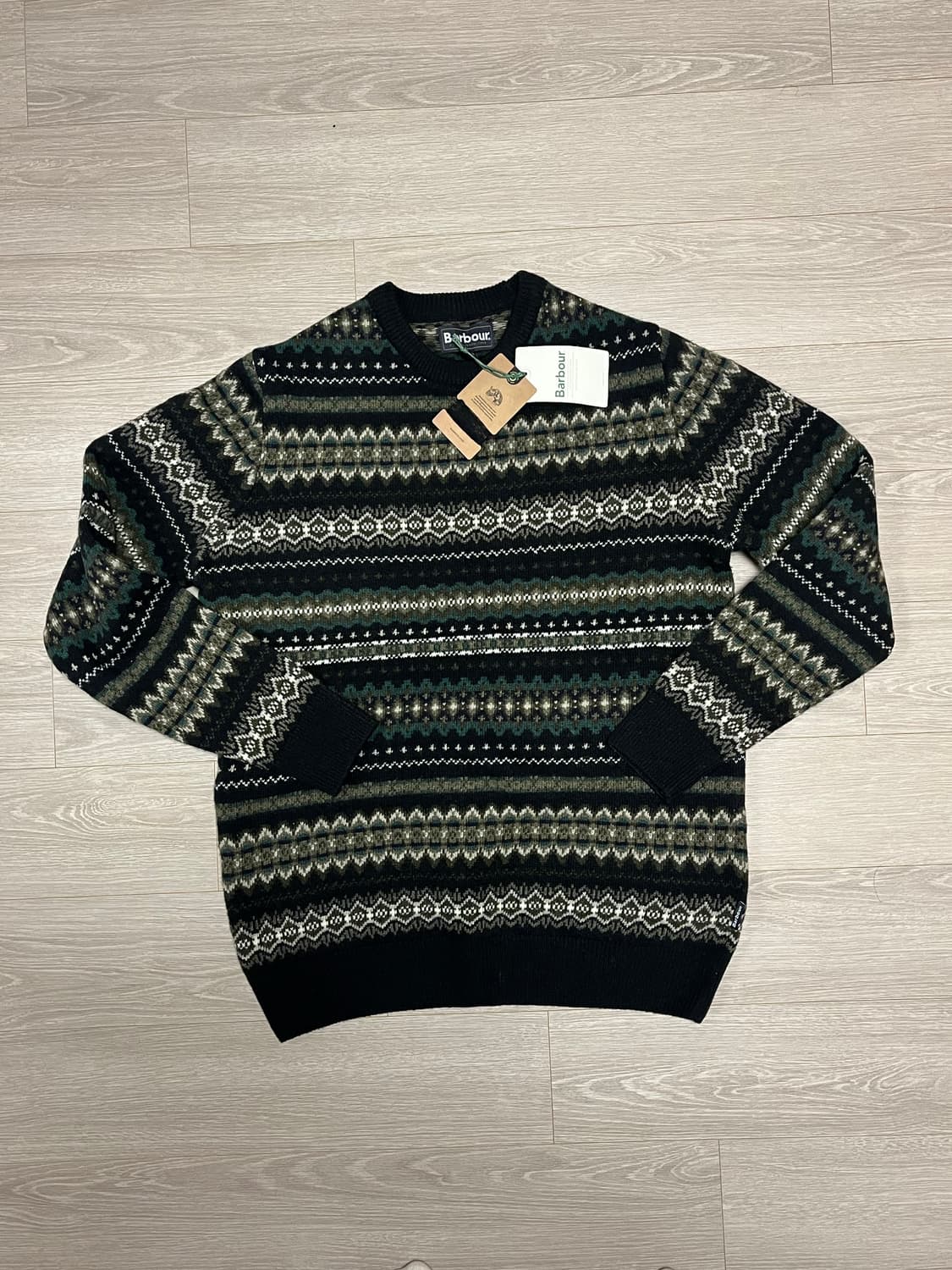 (새상품) 바버 페어아일 램스울100 니트 상품이미지1