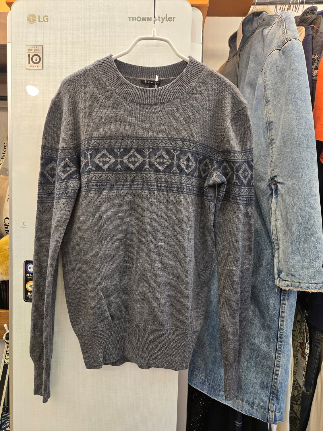 [쿨거환영]Theory  울 혼방 페어아일 패턴 스웨터 상품이미지1