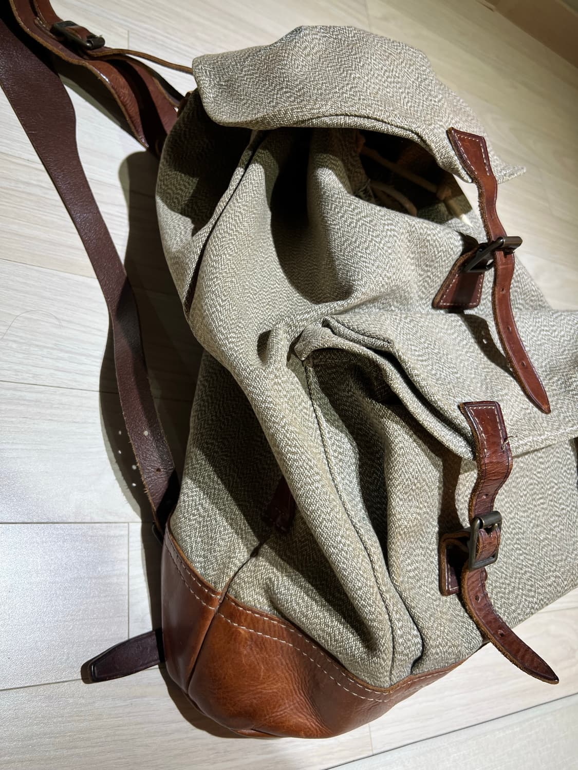 rrl / 더블알엘 그레이그린 레더직물 백팩 / 프리 상품이미지5