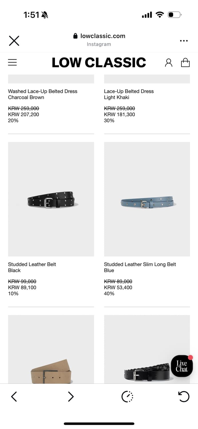 구해요 로우클래식 스터드벨트 상품이미지1