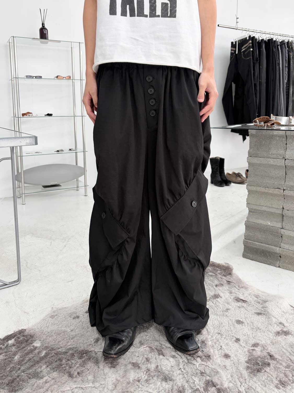 노아이디 드레이프 와이드 카고 팬츠 상품이미지1