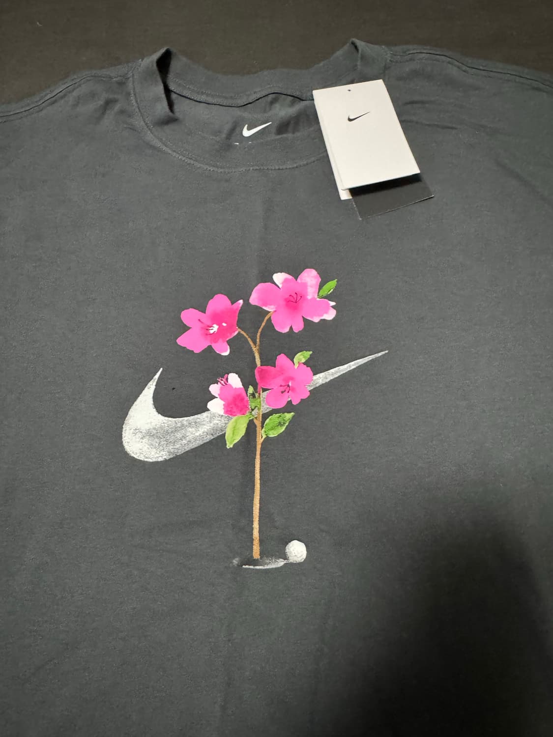 정품새제품 나이키 골프 플라워 골프 반팔티셔츠 2XL 차콜 상품이미지2