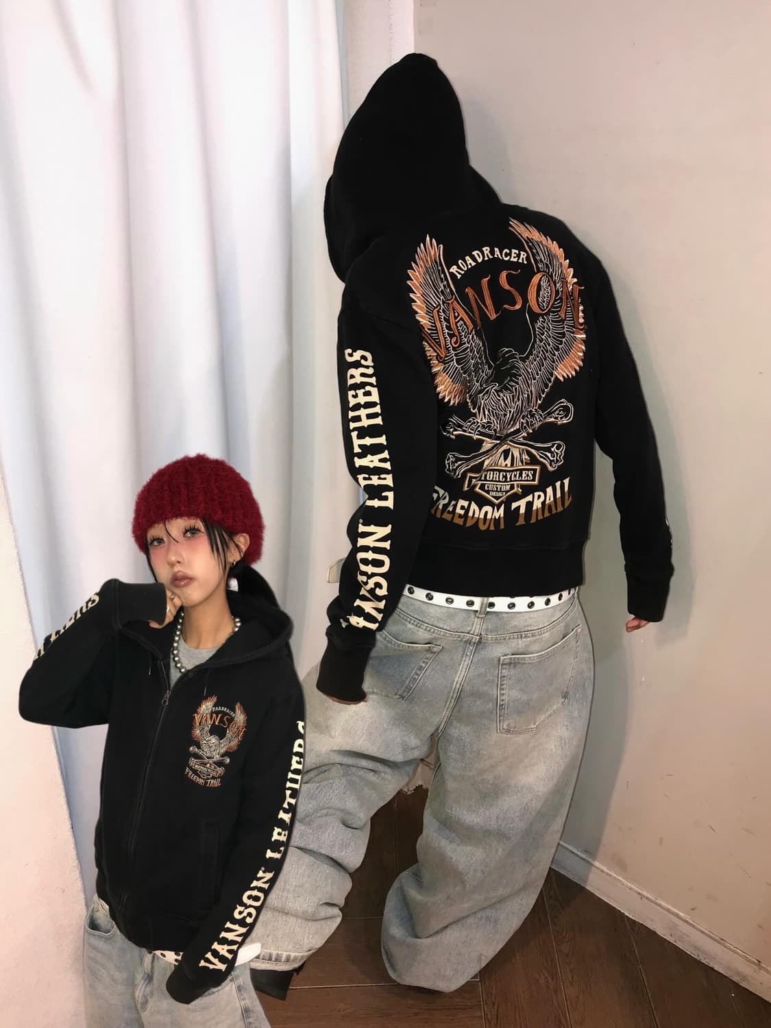 Vanson Embroidery Hood Zip-Up 상품이미지1