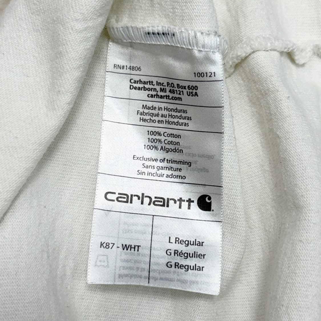 CARHARTT 오리지널 핏 포켓 반팔티 화이트 L 상품이미지5