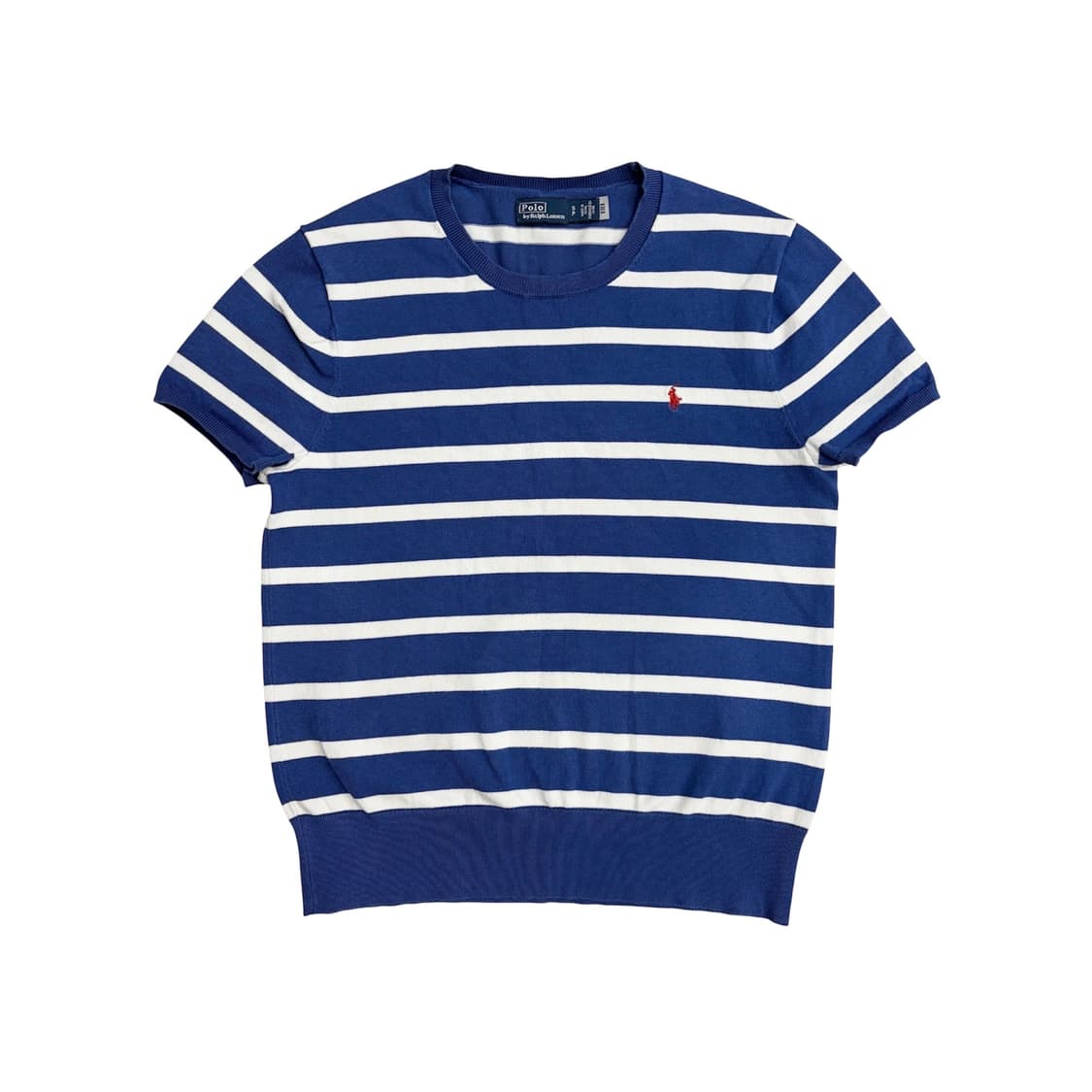 폴로 랄프로렌 여성 블루 스트라이프 반팔 니트 S 상품이미지1