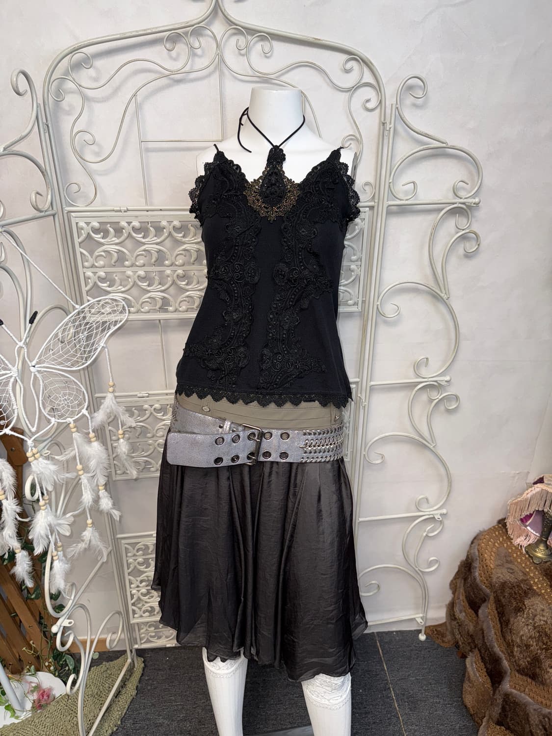 Black oriental fairy lace halter 슬리브리스 상품이미지4