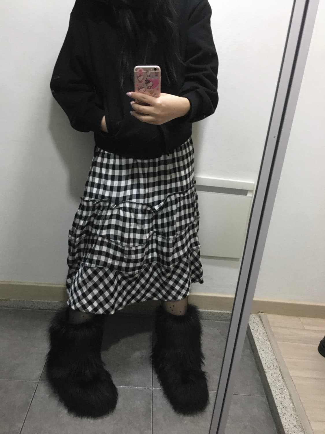 꼼데가르송 체크 러플 스커트 상품이미지2