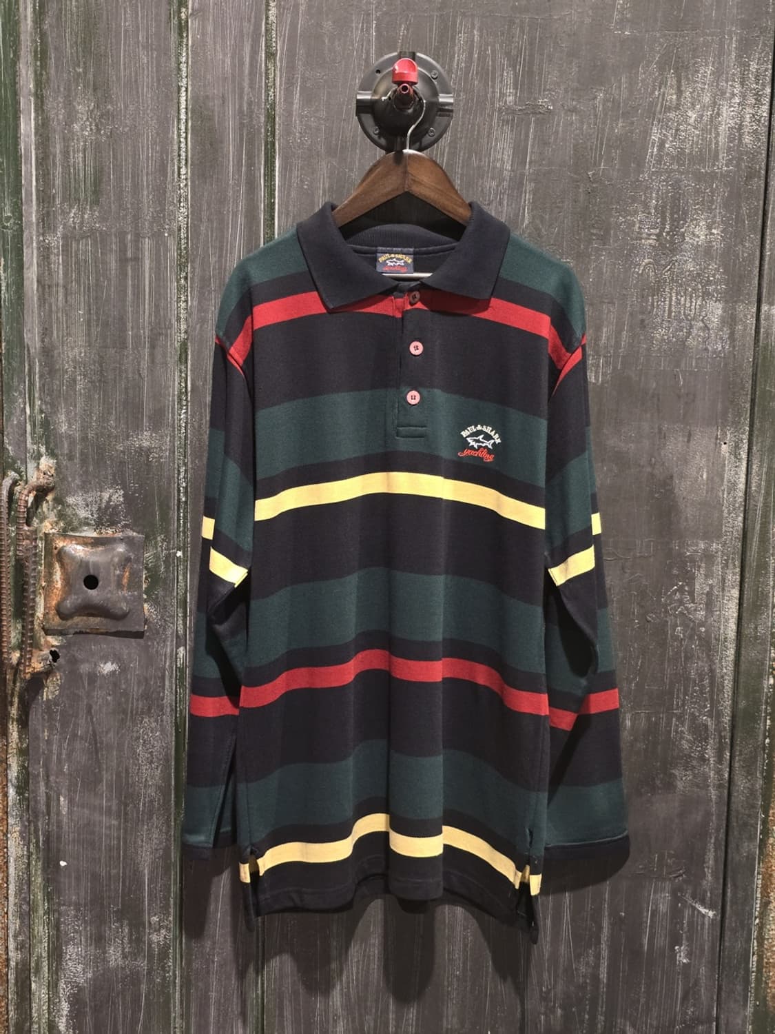90s Paul & Shark Striped Long Polo Shirt 상품이미지1