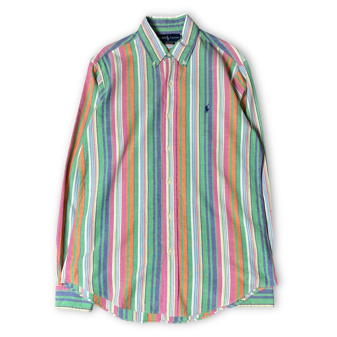 폴로 랄프로렌 블루포니 스트라이프 멀티 배색 긴팔 셔츠 커스텀핏 M 상품이미지1