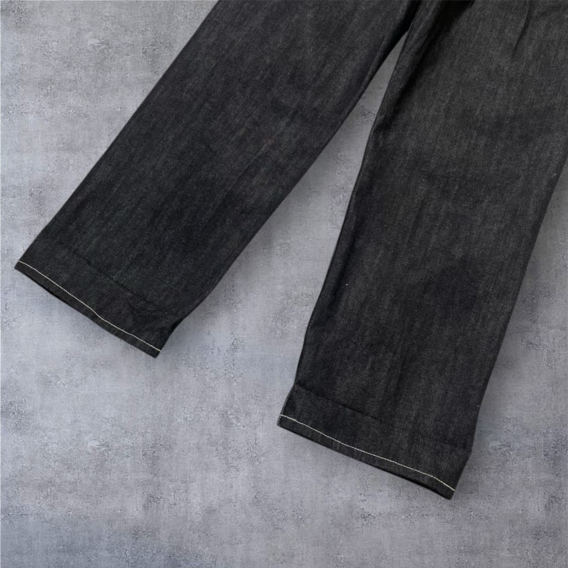 비슬로우 Beslow 흑청 스티치 포인트 셀비지 와이드 데님팬츠 32 상품이미지8