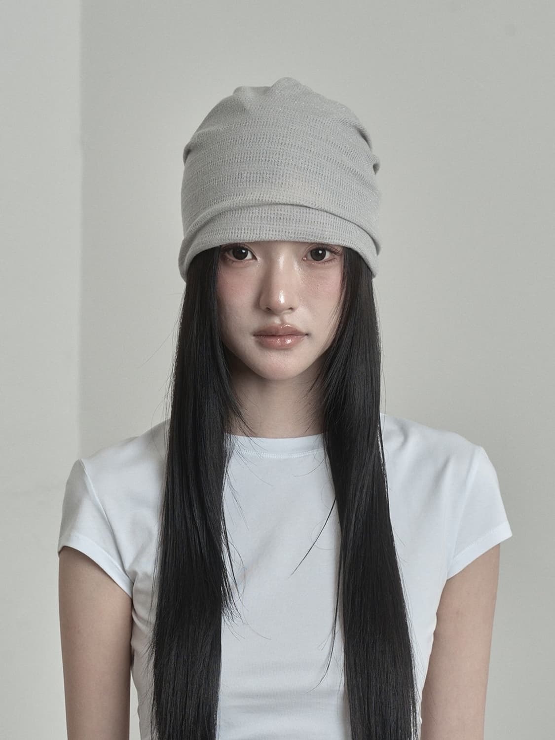 새상품 이네기  Metal Sheer Beanie (sand beige) 상품이미지1
