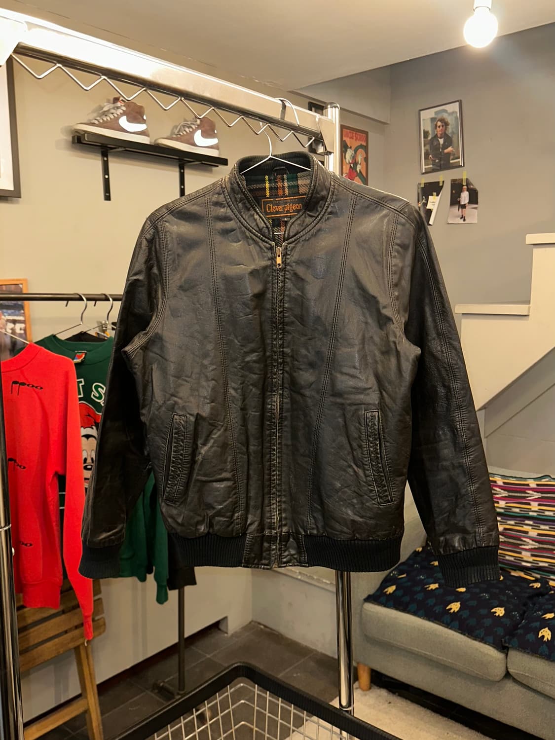 90’s Japanese shell-leather jacket 상품이미지3