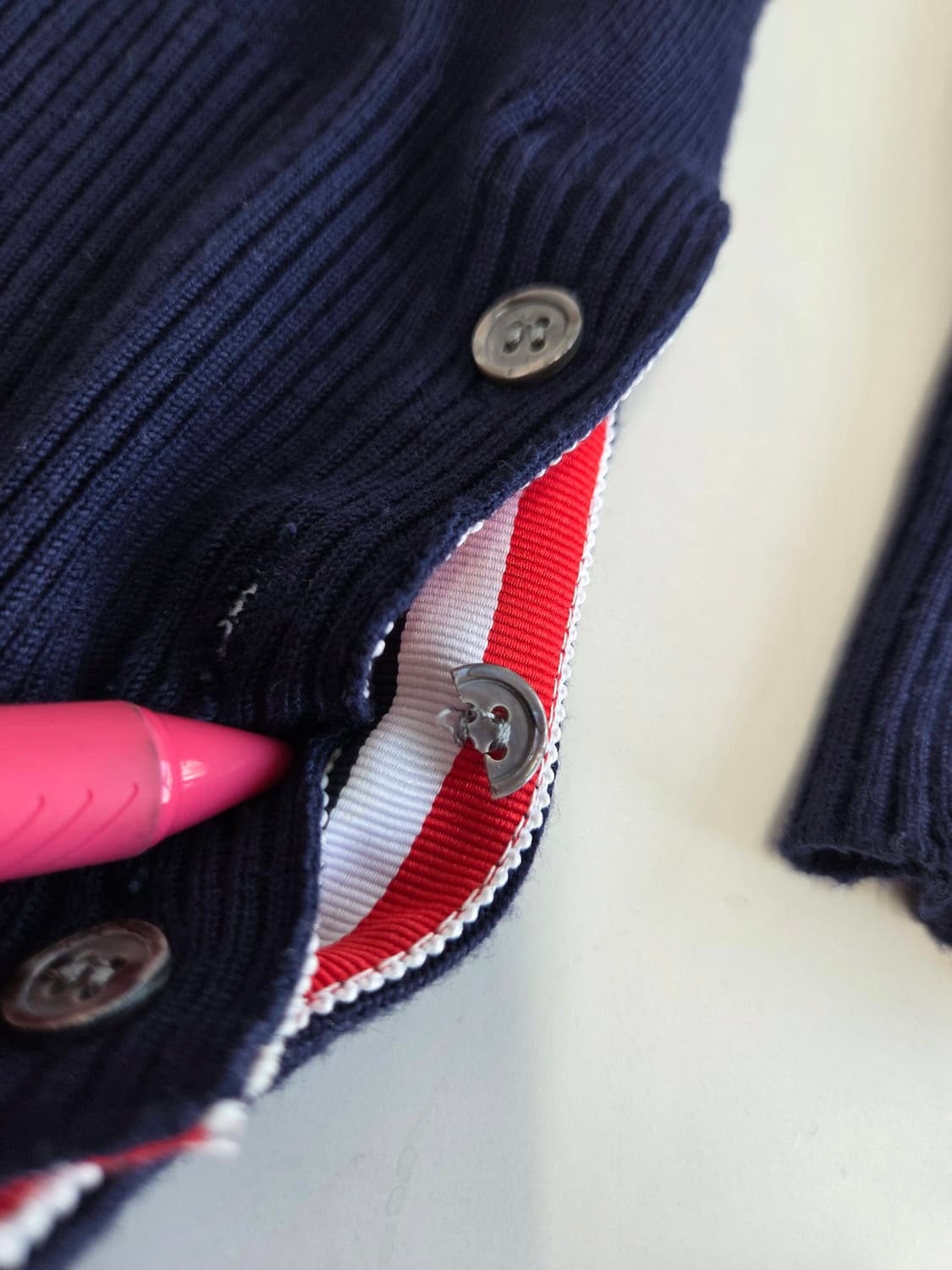 톰브라운 긴팔니트 네이비 상품이미지6