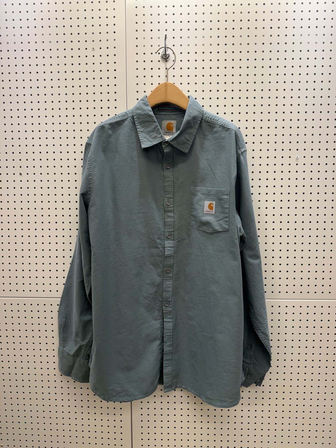 칼하트 원포켓 워크 셔츠 그린 U419 상품이미지2