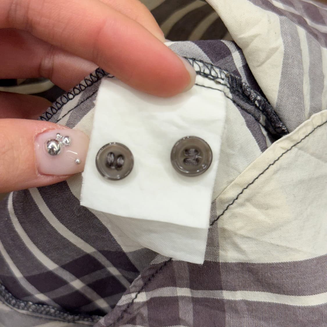 디젤 체크 패턴 반팔 셔츠 웨스턴 요크 포켓 디테일 베이지 상품이미지8