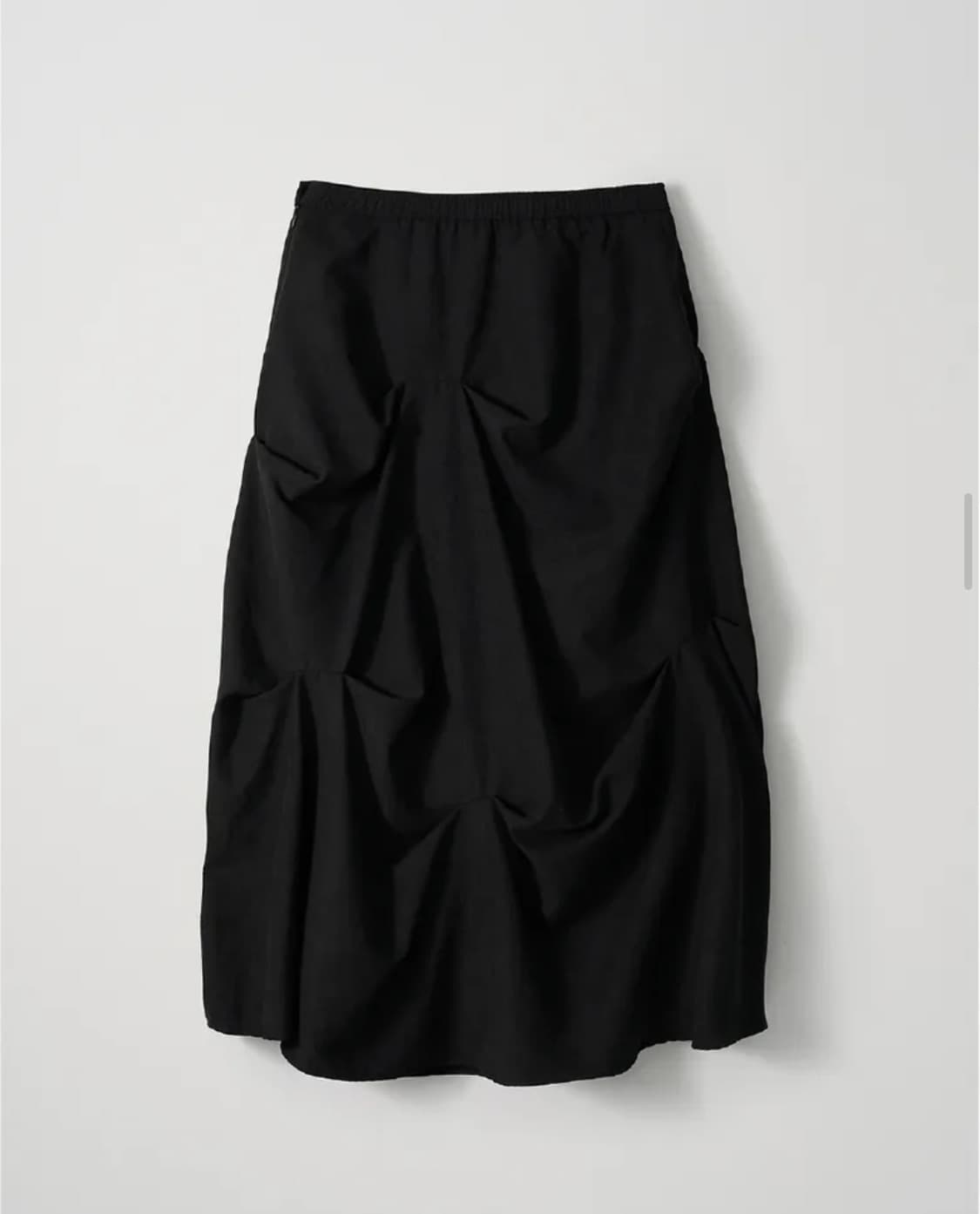 Volume pintuck long skirt Midnight black 상품이미지3